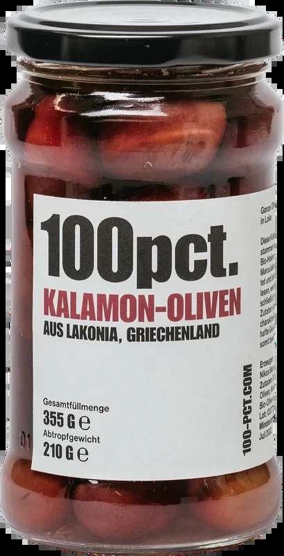 100pct. Organic Kalamon olives