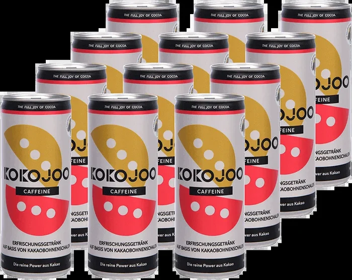 12x kokojoo caffeine – cocoa fruit soft drink with caffeine in a can