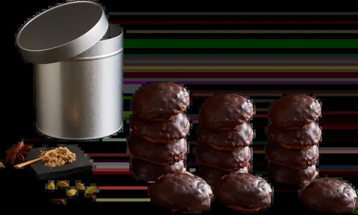 15 original mini Elisen gingerbread chocolates in a tin