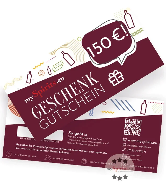 150€-Gutschein für Spirituosen-Onlineshop