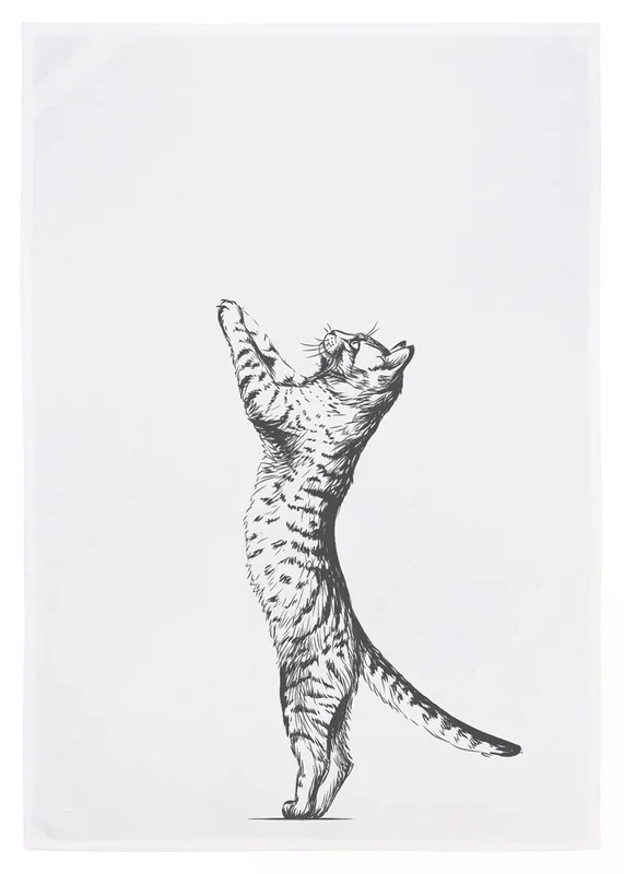 17:30 Geschirrtuch | Katze | grau