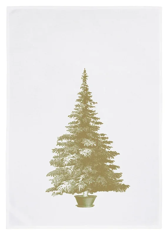 17:30 Geschirrtuch | Weihnachtsbaum | gold