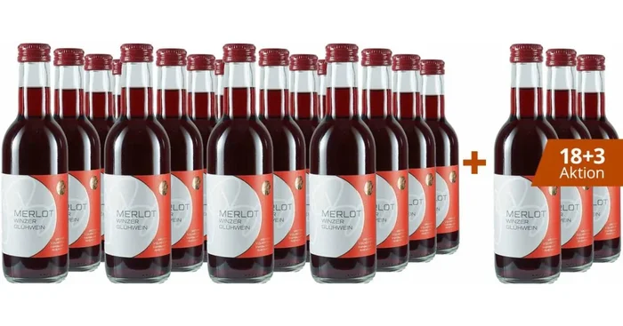 18 + 3 Merlot Glühwein rot in 0,25 ltr. Flaschen