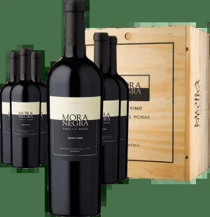 3+3-PAKET Finca Las Moras Mora Negra 2021 – in der Holzkiste