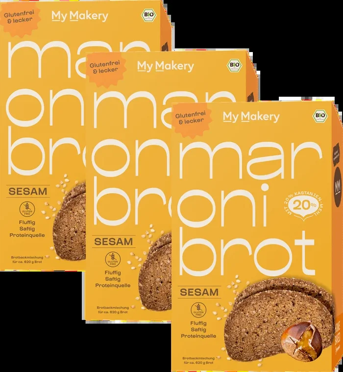 3x Maronibrot Sesam Bio Brotbackmischung