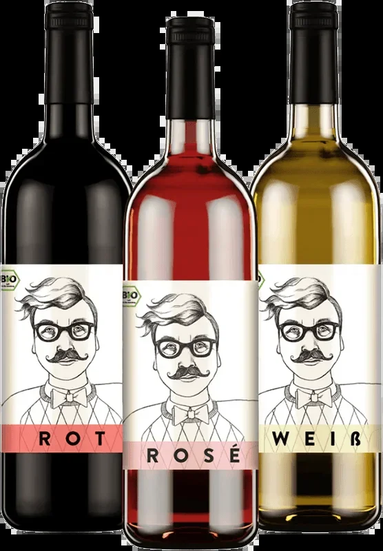 3x organic wines mixed (rosé + red wine + white wine)