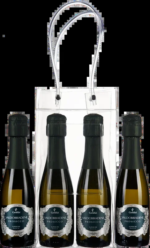 4 Flaschen Prosecco Extra Dry in Icebag je 200ml