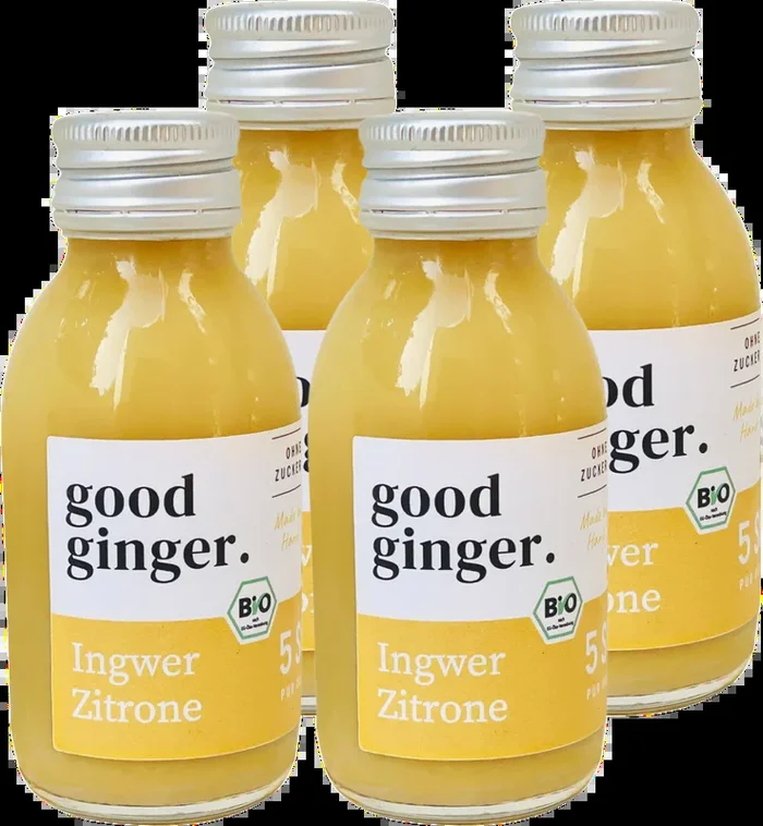 4x good ginger organic ginger shots – lemon