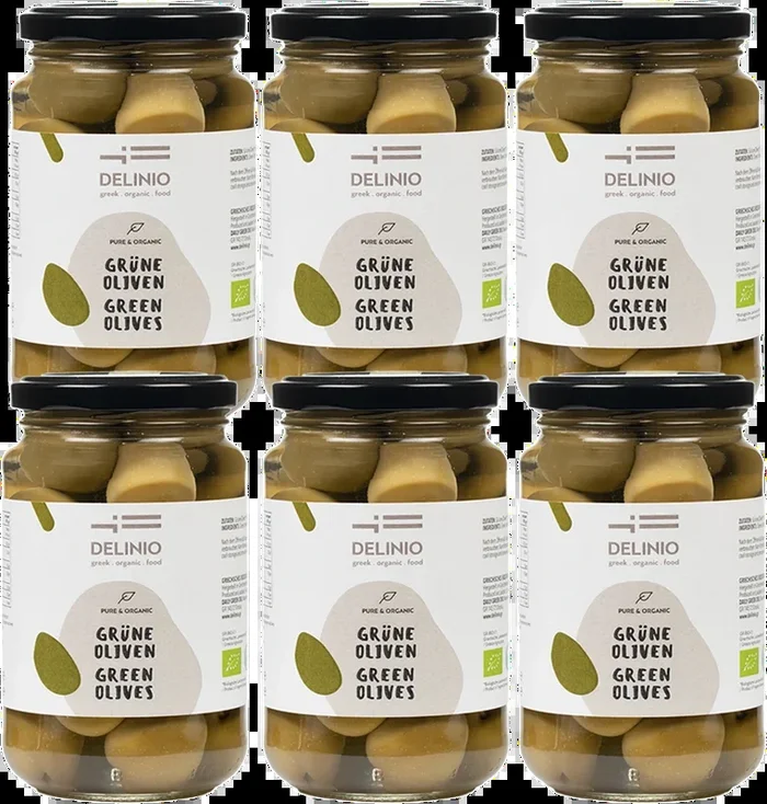 6x organic green olives