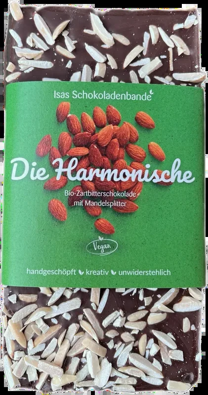 „Die Harmonische“ – Vegan organic dark chocolate with almond slivers