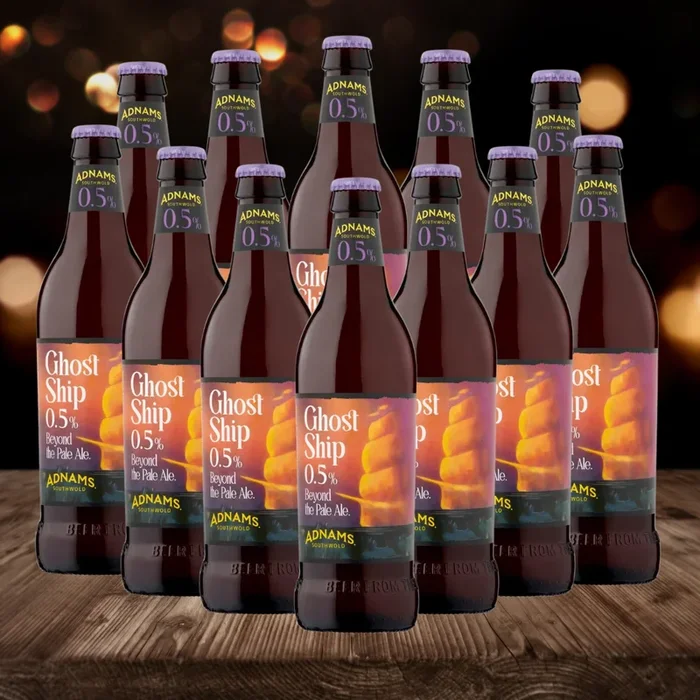Adnams Ghost Ship Alcohol Free Pale Ale 500ml Bottles – 0.5% ABV (12 Pack)