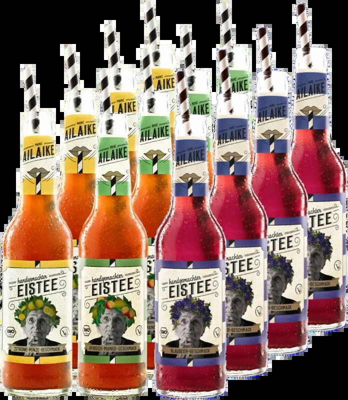 AiLaike Eistee-Bundle (5x Pfirsich-Mango + 5x Zitrone-Minze + 5x Blaubeer-Hibiskus)