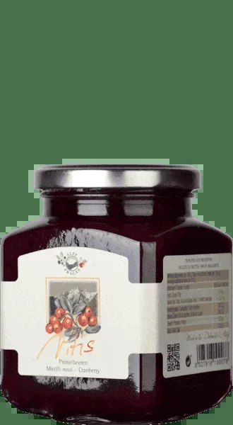 Alpe Pragas Virtis Composta di Frutta Mirtilli Rossi 335g