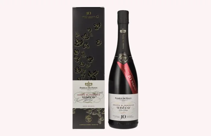 Andrea Da Ponte Grappa da Prosecco Unica Da Ponte 10 Anni 40% Vol. 0,7l in Geschenkbox