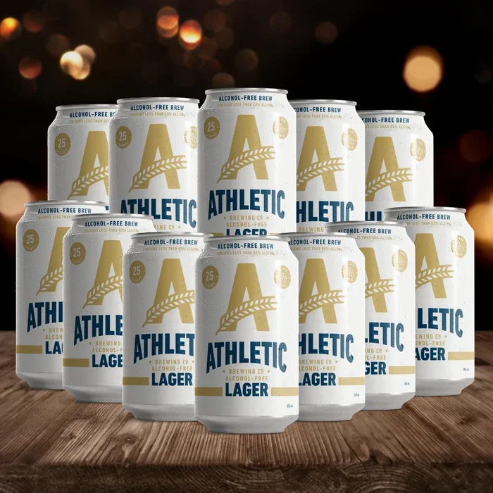 Athletic Brewing Co Alcohol Free Lager 355ml Cans – 0.5% ABV (12 Pack)