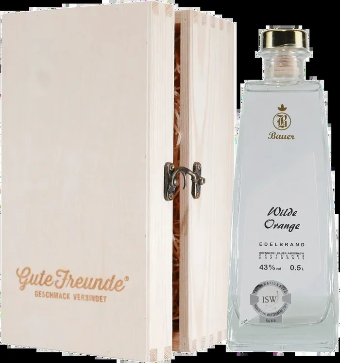 Bauer Wilde Orange Edelbrand mit Geschenk-Holzkiste