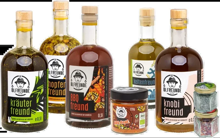 BBQ box for grill masters (4x rapeseed oil + 1x camelina oil + 2x salt mix + 1x spice mix)