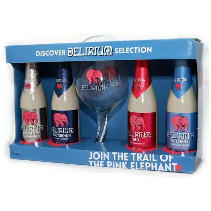 BELGIUM DELIRIUM DISCOVERY SET 4 X Beer + Cup