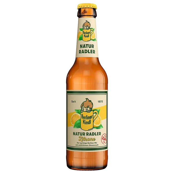 Berliner Kindl Natur Radler Zitrone 0,5l- Radler mit 60% Zitronenlimonade und 2% Vol.