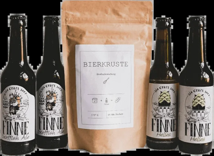 Bier & Brot im Geschenkset (4x Bio Craft Beer + 1x Brotbackmischung)