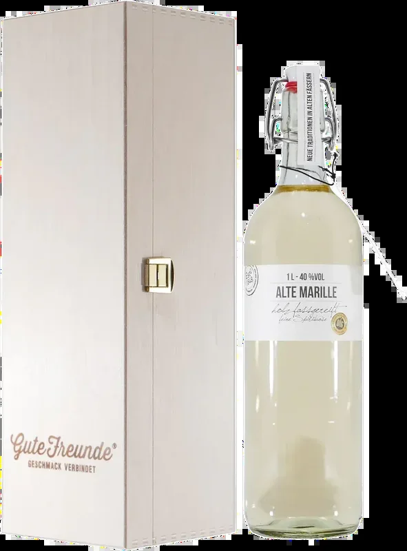 Birkenhof Alte Marille Obstbrand mit Geschenk-Holzkiste