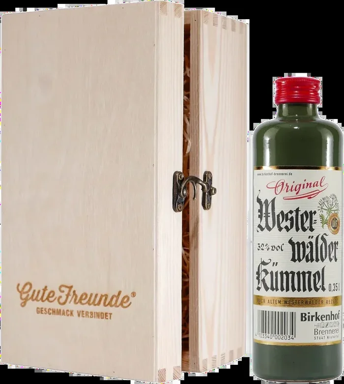 Birkenhof Westerwälder Kümmel with wooden gift box