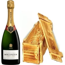 Bollinger Champagner Brut in Holzkiste geflammt