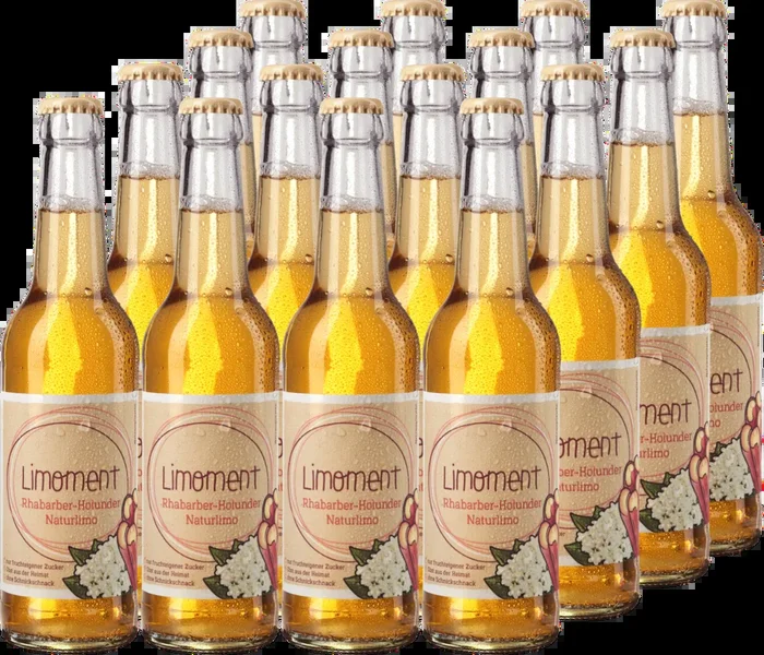 Box of 12 Limoment rhubarb and elderberry lemonade