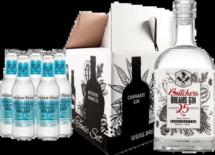 Breaks Genießer-Set Butchers 25 Gin (1x Butchers 25 Gin + 5x Fever Tree Mediterranean Tonic Water)