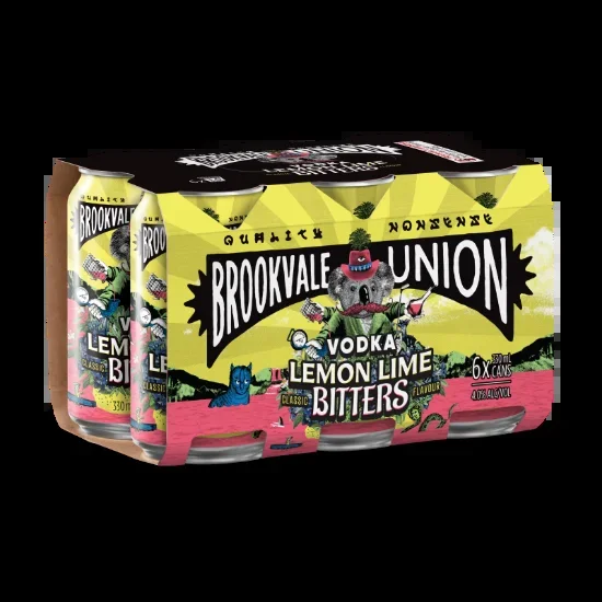 Brookvale Union Vodka Lemon Lime Bitters 4% Cans 6x330ml – Vodka RTD’s