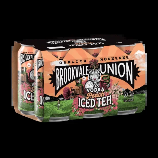 Brookvale Union Vodka Peach Iced Tea 4% Cans 6x330ml – Vodka RTD’s