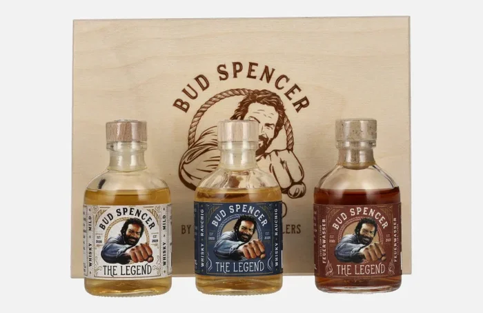 Bud Spencer THE LEGEND Miniset 42,7% Vol. 3×0,05l in Holzkiste