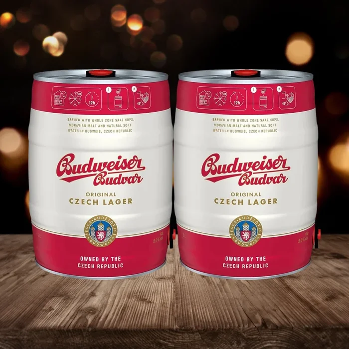 Budweiser Budvar Premium Czech Lager 5ltr Mini Keg (Set of 2) – 5.0% ABV