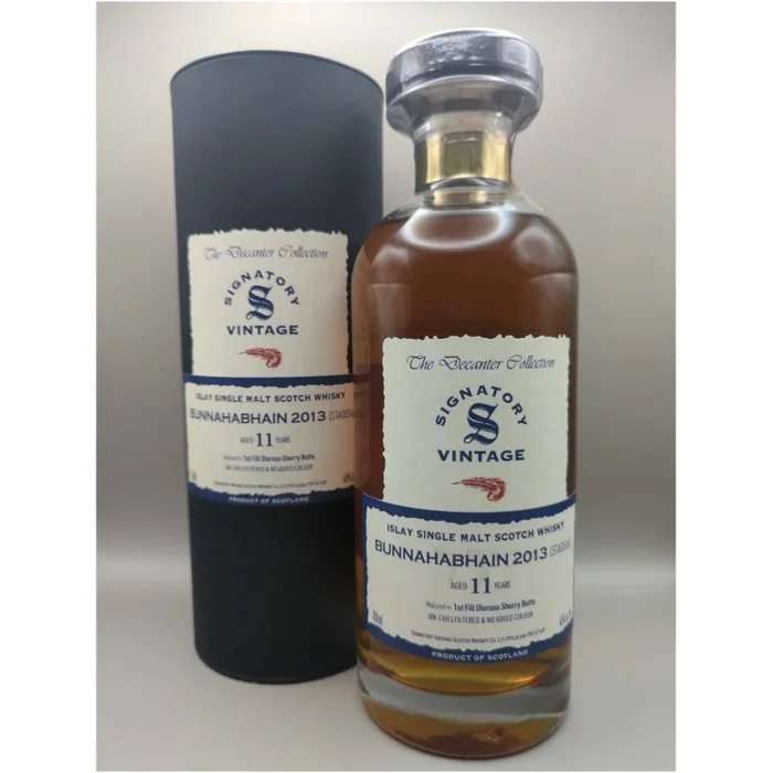 BUNNAHABHAIN 2013 – Islay Single Malt Scotch Whisky Staoisha – 11 Jahre gereift – Signatory Vintage – 46% 0,7L