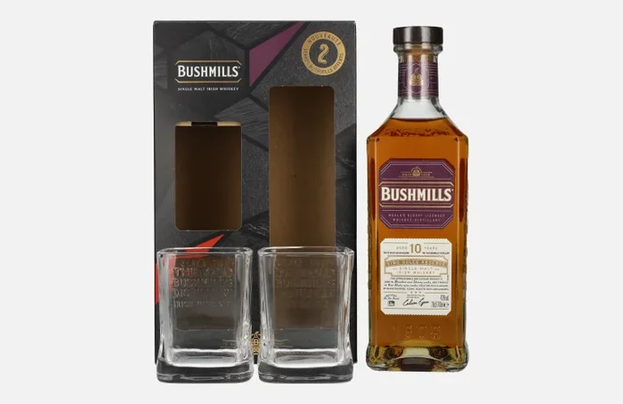 Bushmills 10 Years Old Single Malt Irish Whiskey 43% Vol. 0,7l in Geschenkbox mit 2 Gläsern