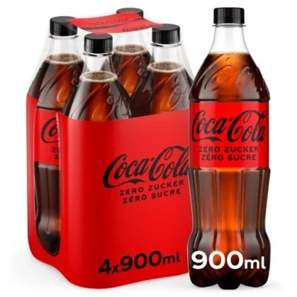 Coca-Cola Zero 90cl 4-Pack | Softdrink ohne Zucker im Familienformat