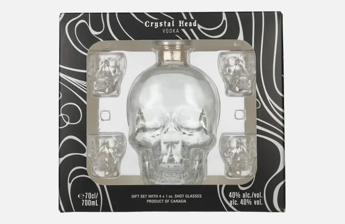 Crystal Head Vodka 40% Vol. 0,7l in Geschenkbox mit 4 Shotgläsern