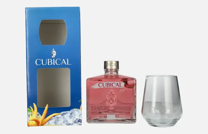 Cubical KISS Special Distilled Gin 37,5% Vol. 0,7l in Geschenkbox mit Glas