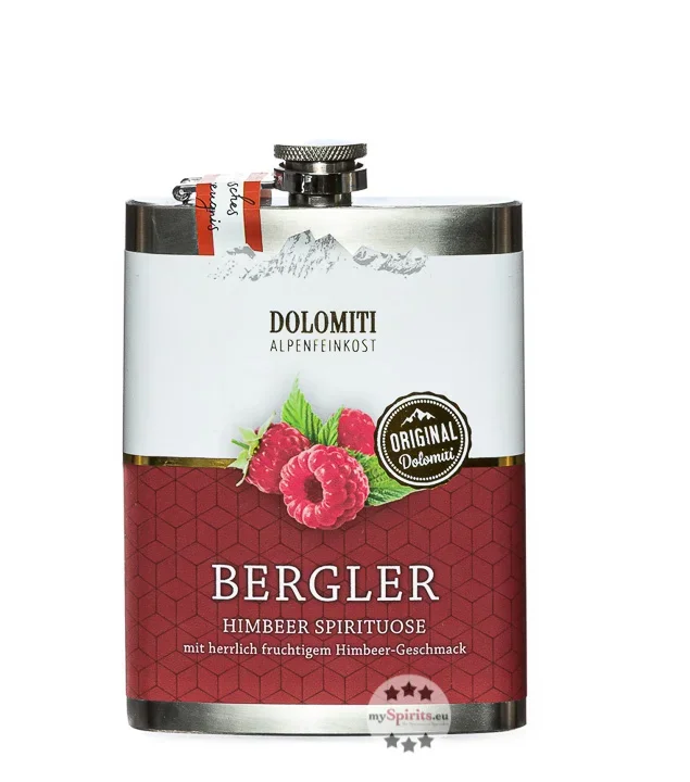 Dolomiti Flachmann Bergler Himbeer-Schnaps 0,2l