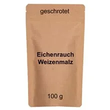 Eichenrauchmalz Weizen 100g-Pack geschrotet