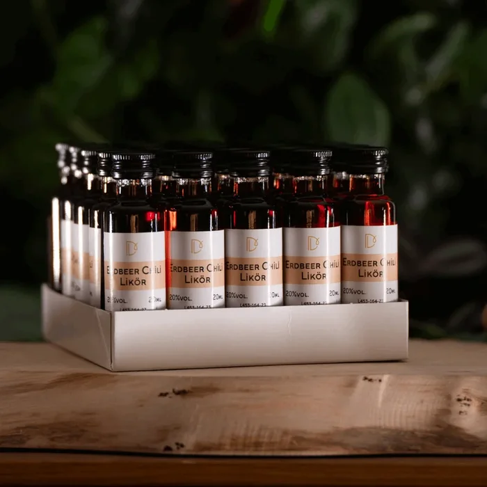 Erdbeer Chili-Likör Party Paket 25x Shots 2 cl