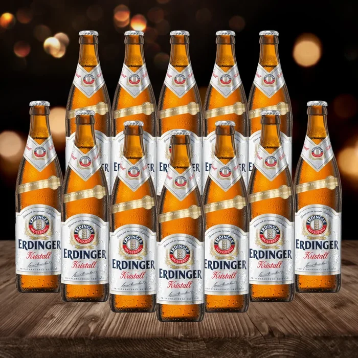 Erdinger Kristall German Wheat Beer 500ml Bottles – 5.3% ABV (12 Pack)