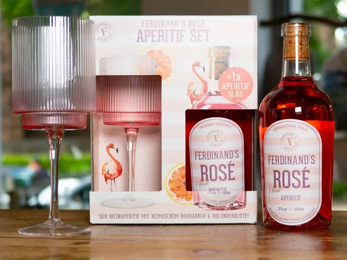 Ferdinands Rosé Wermut Aperitif & Glas Set