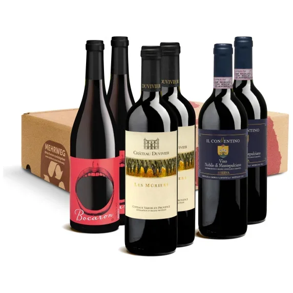 Geschenk-DegustierService exklusiver Rotwein (je 6 Fl.)