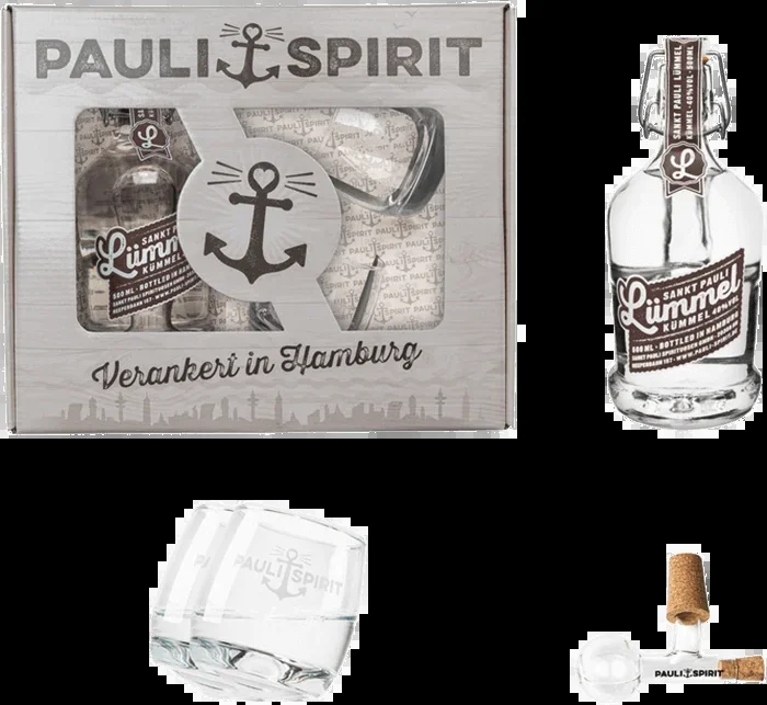 Geschenkset LÜMMEL Kümmel mit 2 Tumblern und Ausgießer