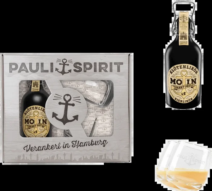 Geschenkset MOIN Klötenlikör Eierlikör mit 2 Tumblern