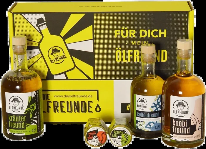 Gift box For you my oil friend (1x garlic oil + 1x herb oil + 1x camelina oil + 2x salt mixture)