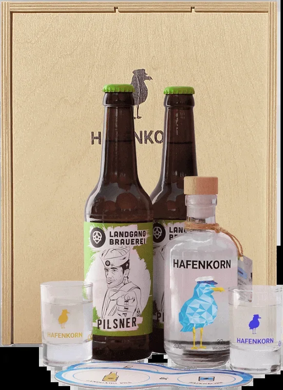 Gift set Hafenkorn Lütt & Lütt with Landgang Pilsner
