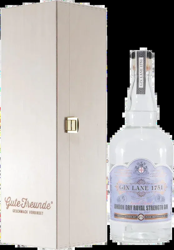 Gin Lane 1751 London Dry Royal Strength Gin with wooden gift box