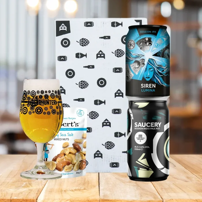 Gluten Free & Vegan Craft Beer 2 Can Gift Set with Beer Hunter Glass (330ml Cans)